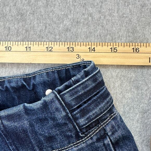 Habitual Jeans WMNS 27 Cypress Wide Leg Denim Capris Blue Snap Button Pleated - Picture 8 of 11